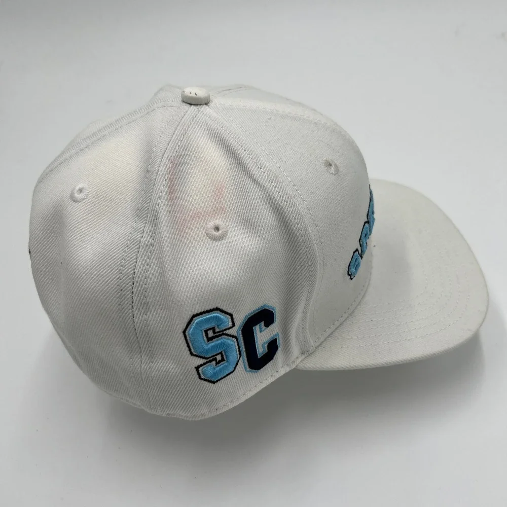 Pro Standard Spelman College HBCU Snapback Hat White Blue Wool Leather Button